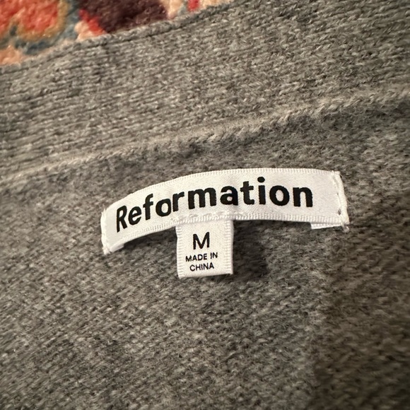 Reformation Gray Button-Front V-Neck Cardigan - Picture 8 of 9